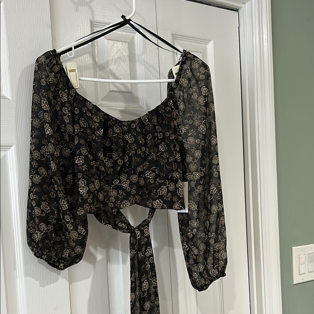 Japna Black Floral Blouse